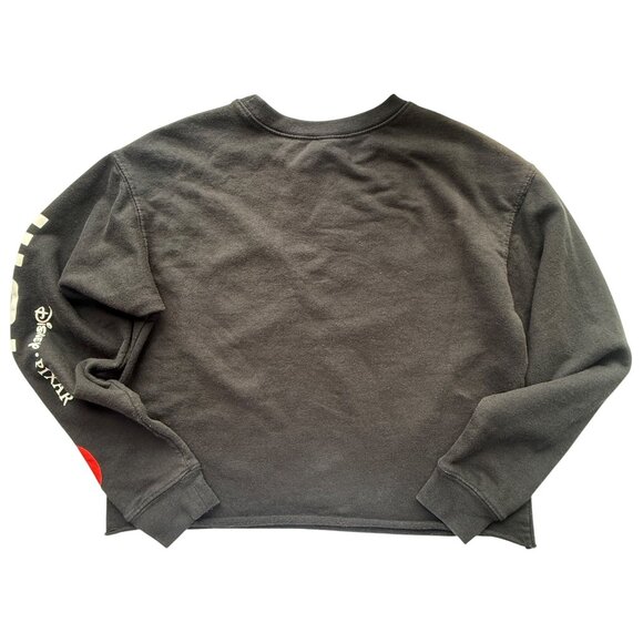 Disney Pixar WALL-E & EVE First Date Cropped Sweatshirt S Black Graphic - Picture 2 of 7